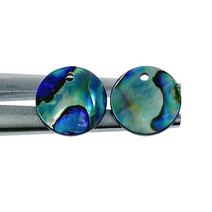 10pc Round Disc Beads Natural Abalone Shell 10mm Pendants Charms For DIY Jewelry Making AB-0008