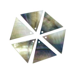 10 cuentas triangulares de nácar negro natural para la elaboración de joyas DIY BM-0074