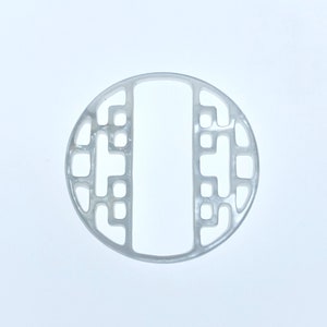2pc 28mm Organic Hand Carved White Mother of Pearl Filigree Round Pendants WM-0014