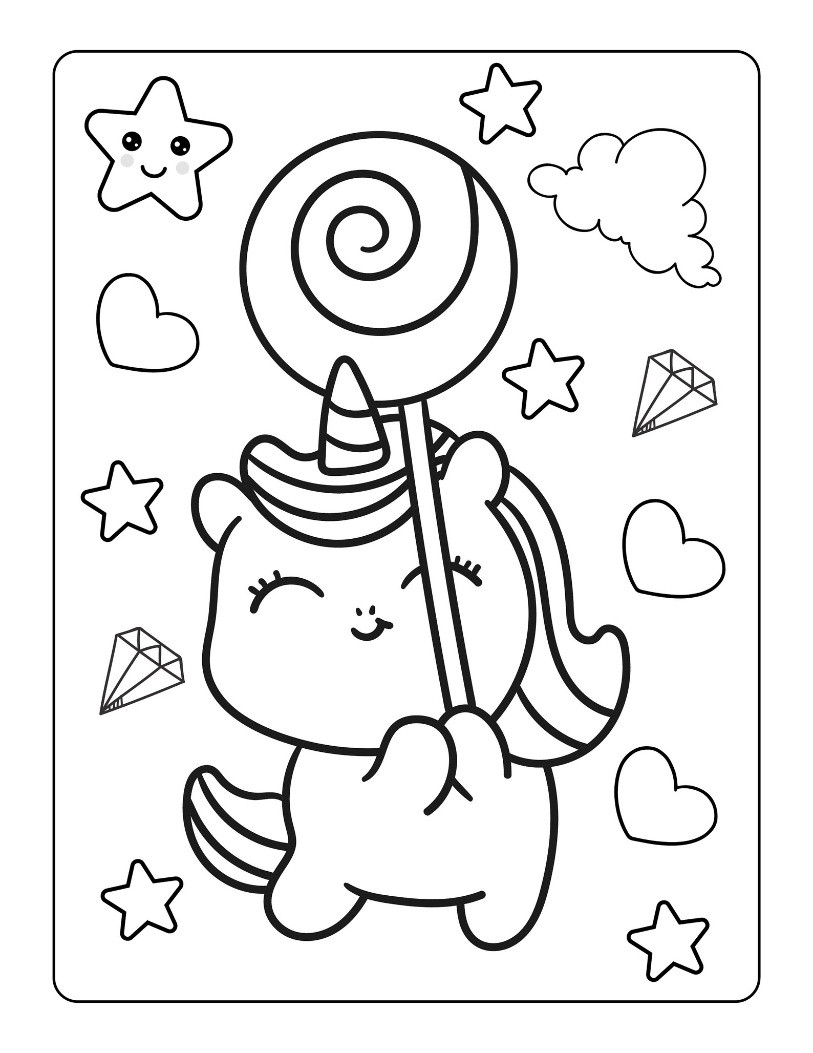 50 Printable Unicorn Coloring Pages - Etsy