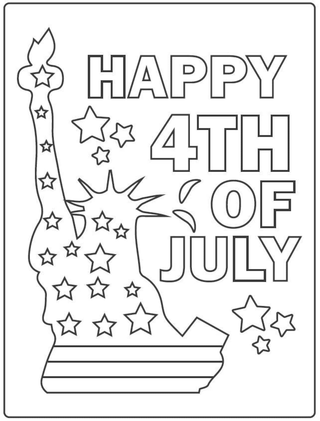 Happy 4th Of July Coloring Page