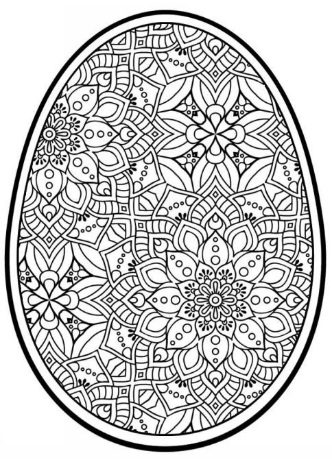 170 Printable Easter/Mandala Egg Coloring Pages | Etsy