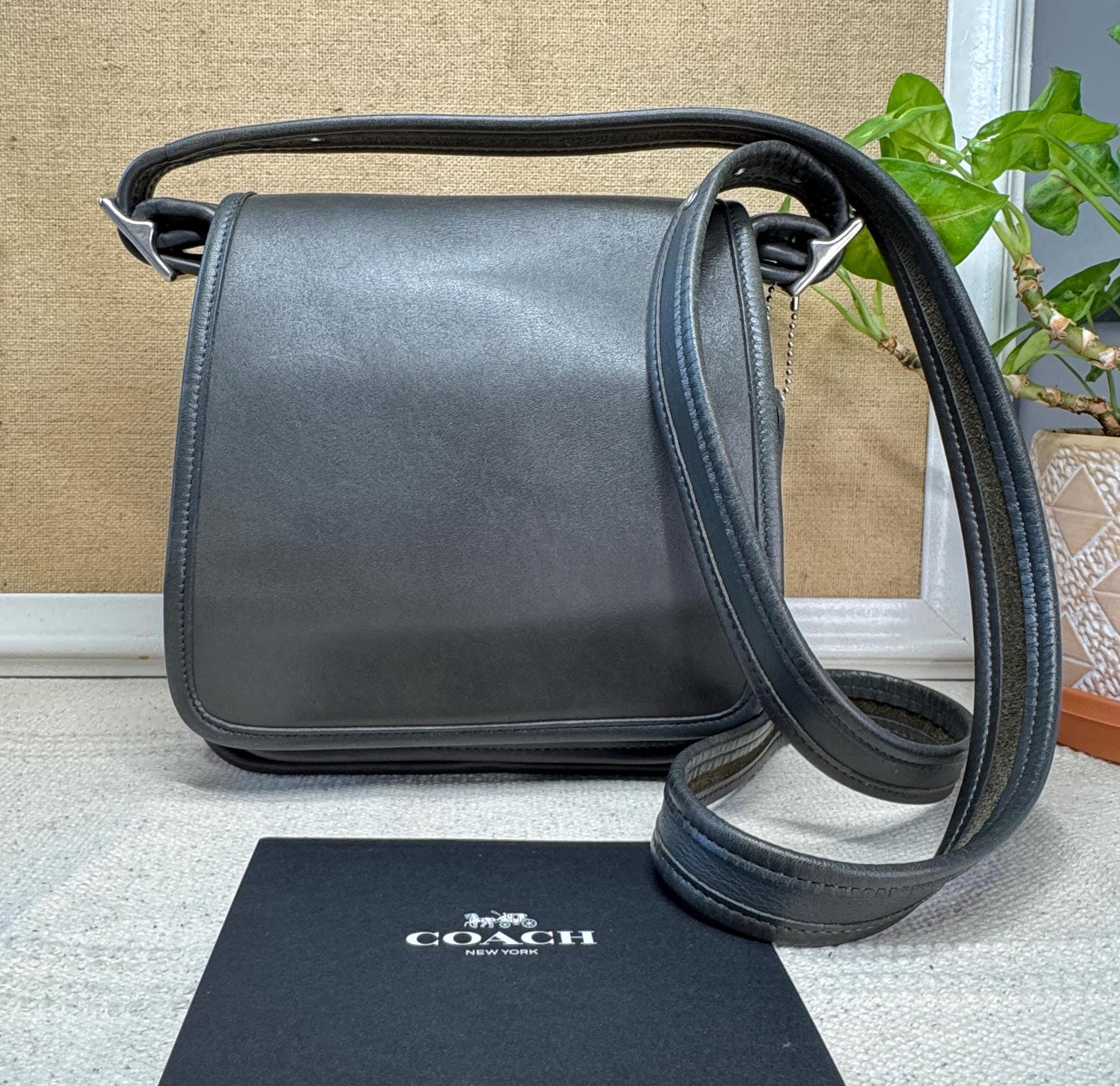 【U LAN】 Vintage Shoulder Bag COACH 9145 Vintage Black Luxury Leather Flap Crossbody