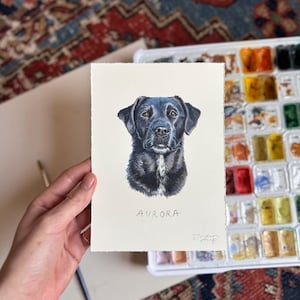Gouache Pet Portrait, Custom Gift, Handpainted