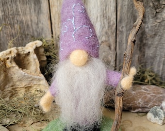 Needle felted gnome, forest folk