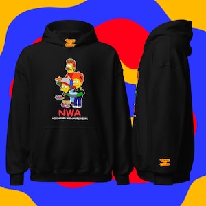 NWA x Simpsons Mashup Parody - Neighbors With Appetizers - Fan Art - Custom Hoodie - Cartoon