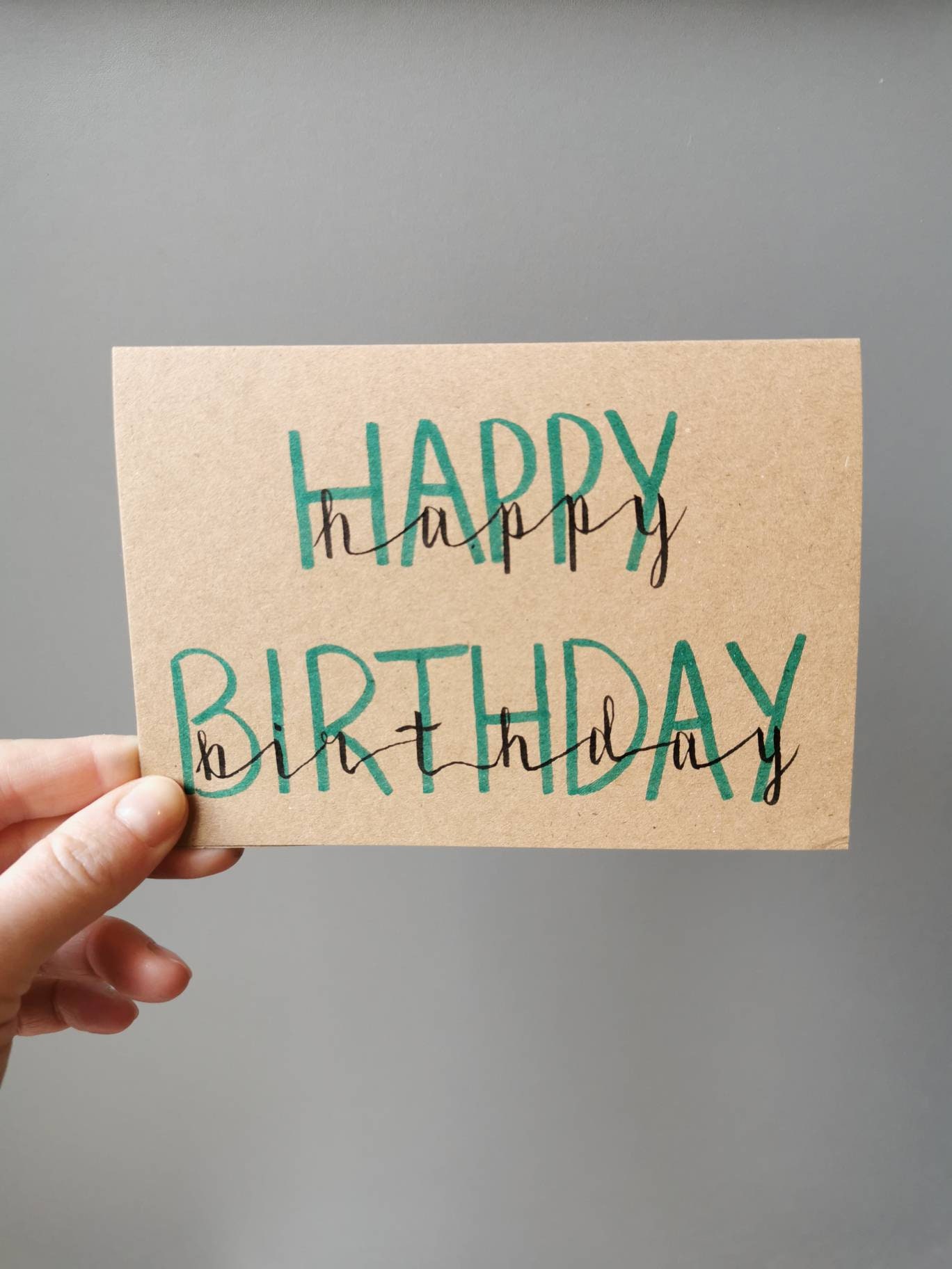 Happy Birthday Hand Drawn Colourful Greeting Card Etsy