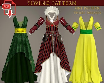 Sorceresses Bundle Philippa Eilhart Witcher 3 Dress Costume Sewing Patterns