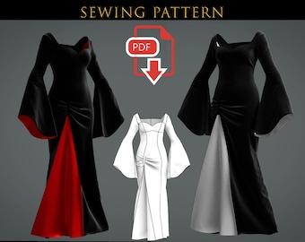 Goth Lady Dress Movie Cosplay Pattern Halloween