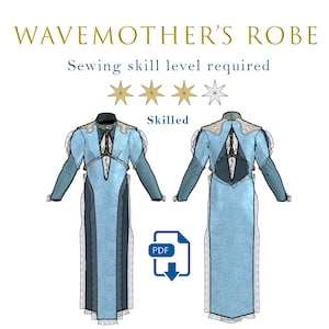 Wavemother Robe Pattern Dress with Accessories
