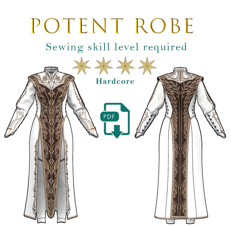 Potent Poisoners Lorroakan Robe Pattern Dress With Accessories 3D Print ...