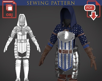 Grey Warden Rogue Costume Pattern Kit and 3D models