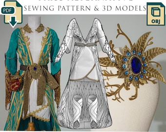 Triss Alternate Cosplay Costume Designs and Accessories 3D OBJ Files