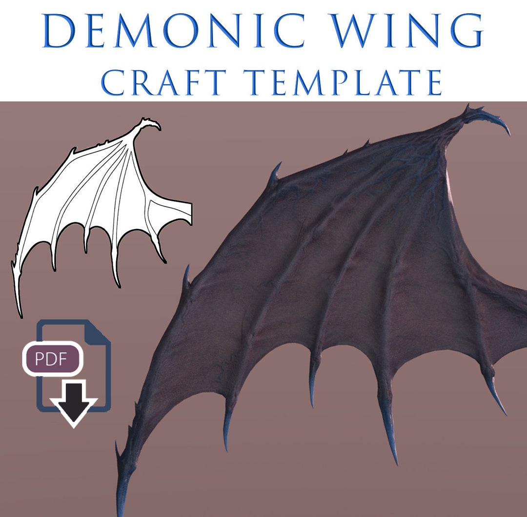 Demonic Bat Wing Template Costume for Cosplay and LARP - Etsy for Free Printable Bat Wing Template
