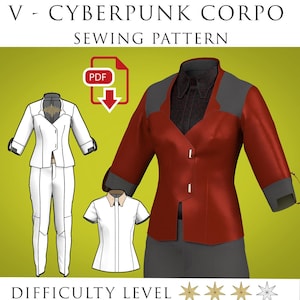 Patron de costume V Cyberpunk Corpo Outfit