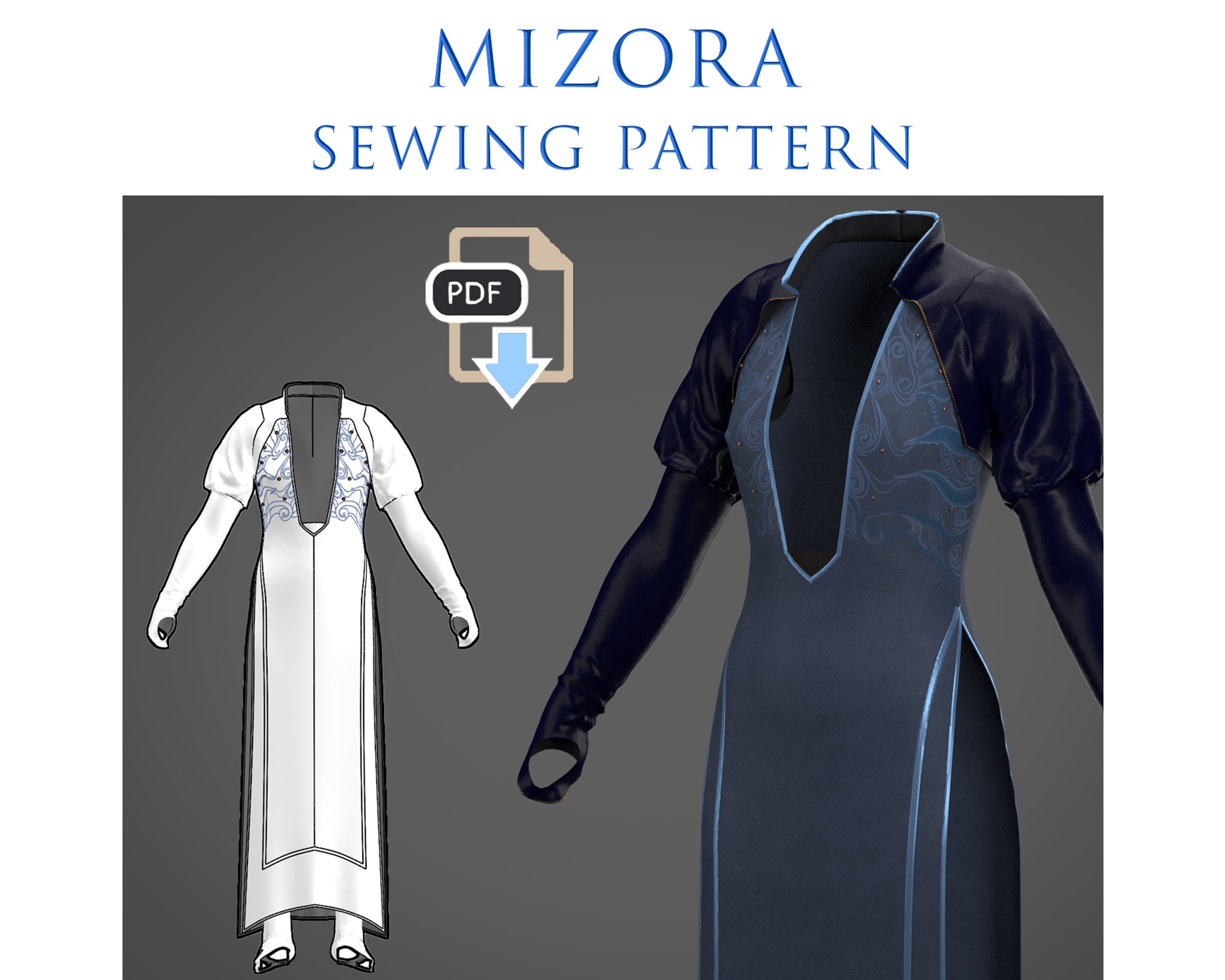 MIE Costume様　参考資料用ページ① Mizora Dress Pattern Costume for Cosplay - Etsy