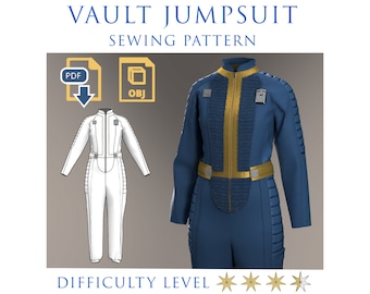 Vault Jumpsuit Pattern ith Accessories 3D print
