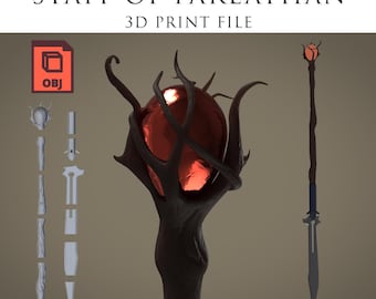 Staff of Parthalan Hawke 3D print OBJ Files