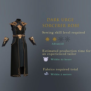 Dark Urge Sorcerer Robe Pattern Templates - Etsy