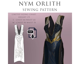 Nym Orlith Pattern Dress with Accessories 3D print