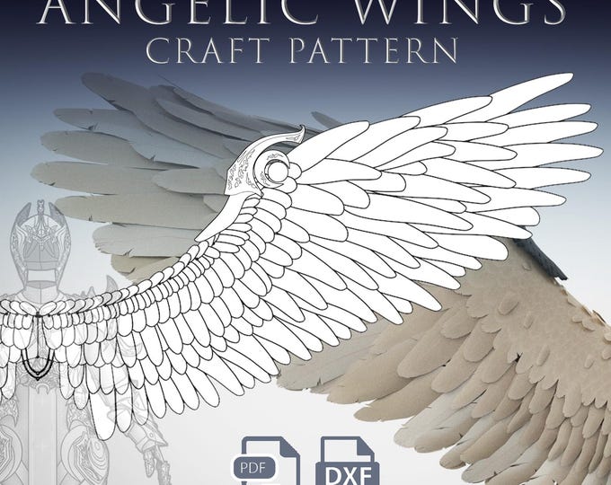 Angelic Wings Craft Pattern Template - Etsy