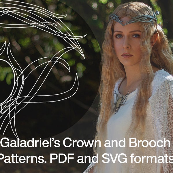 DIY Pattern of Elf Brooch and Crown PDF SVG Formats Lord of the Rings Cosplay