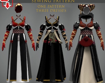 Patrones de costura para vestidos de Witcher 3: Paquete de hechicera