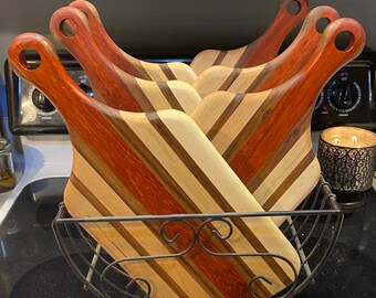 Paduak and walnut charcuterie boards