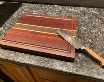 Large Sapele end grain cutting board