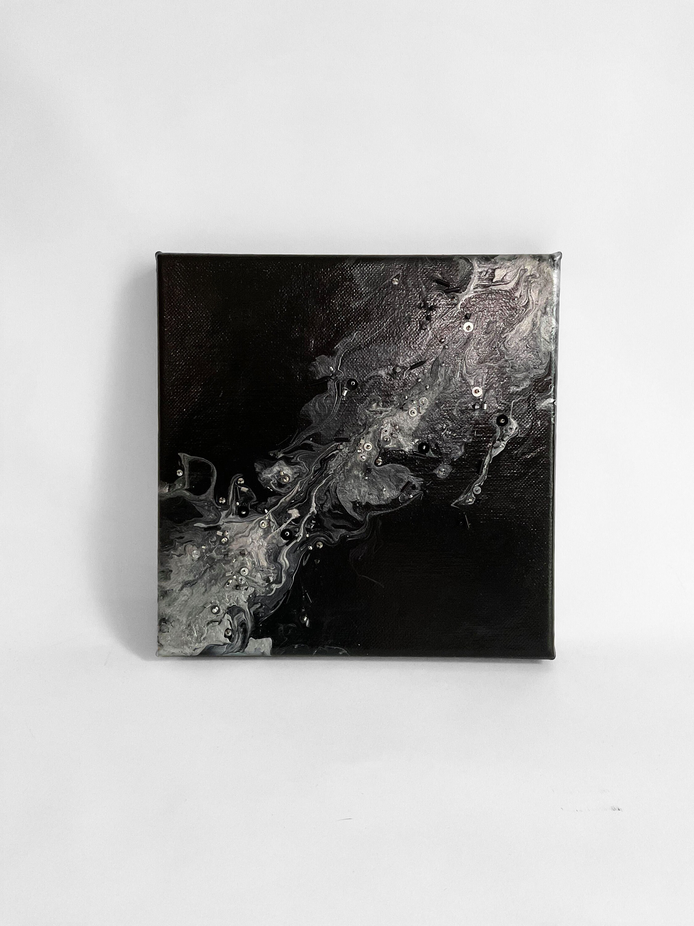 Peinture sur Toile avec Broderie Unique Haute Couture Pour Décoration Murale