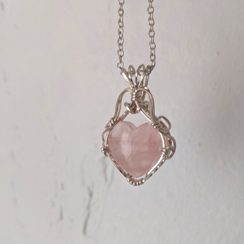 Pocketfriendly Marvallous! Gift! Pink Rose Quartz Handmade Sterling Siver Plated Pendant 1.75 Pocketfriendly Marvallous! Gift! Pink Rose Quartz Handmade Sterling Siver Plated Pendant 1.75