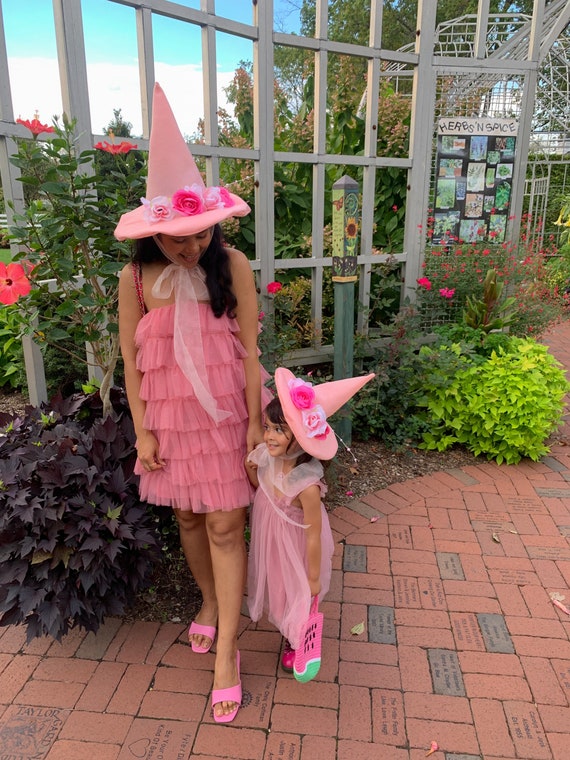 Pink Floral Witch Hat, Mommy and Me Matching Hat, Halloween Witch Hat Costume