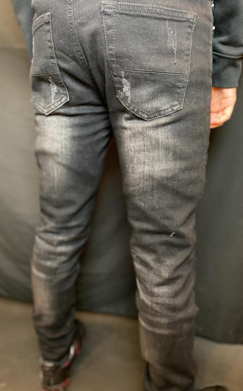 Ameri-Camden Bandana Jeans strappati / Jeans neri / Jeans | Etsy Italia