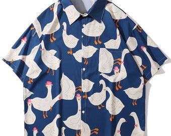 Ameri-Camden Hawaii Goose Print Summer Shirt