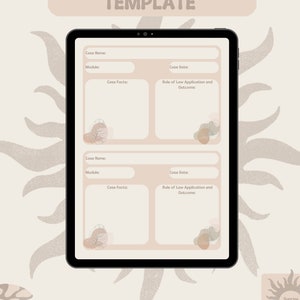 Revision Template for Law Student Case Notes