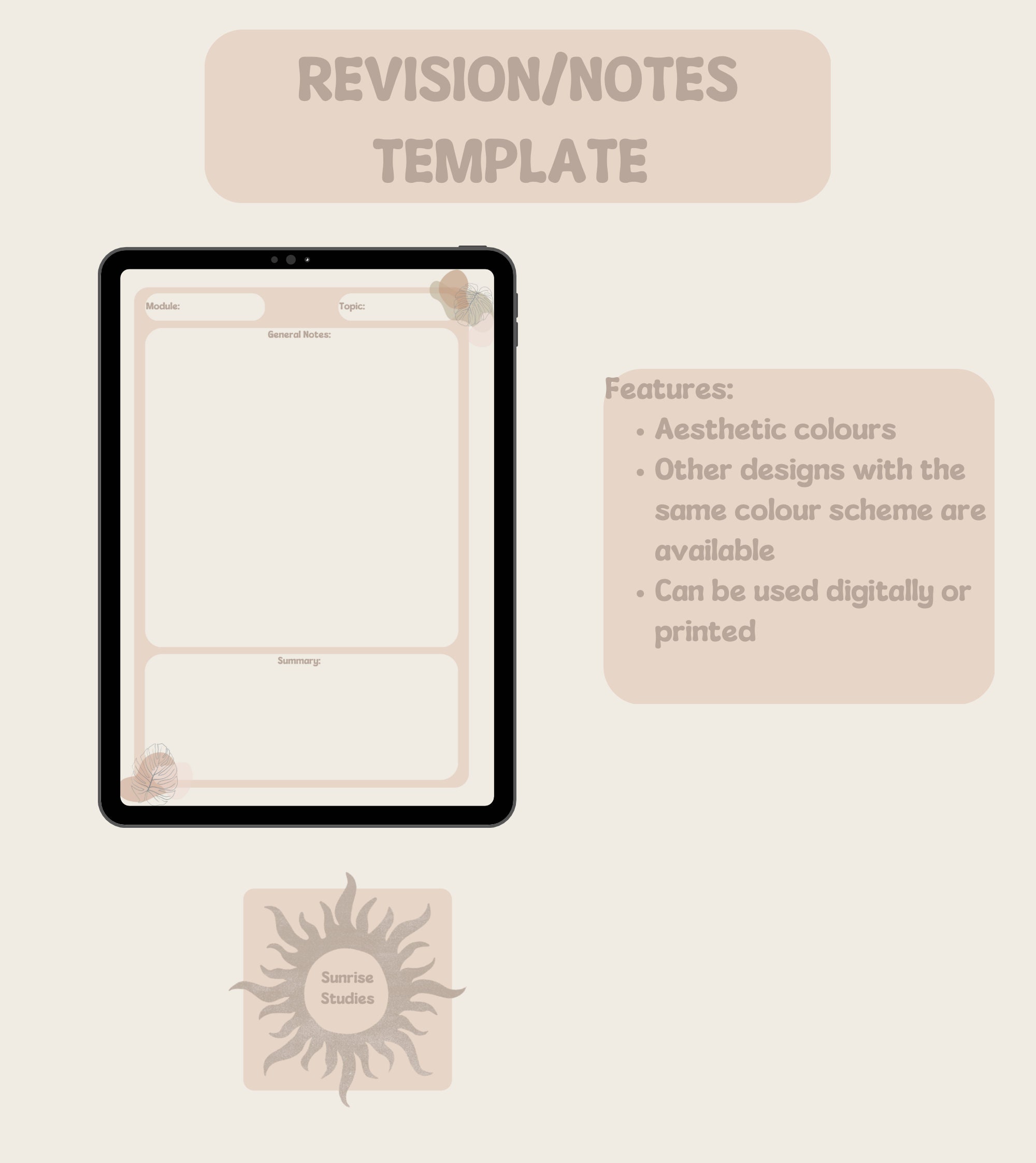 Notes Template - Etsy
