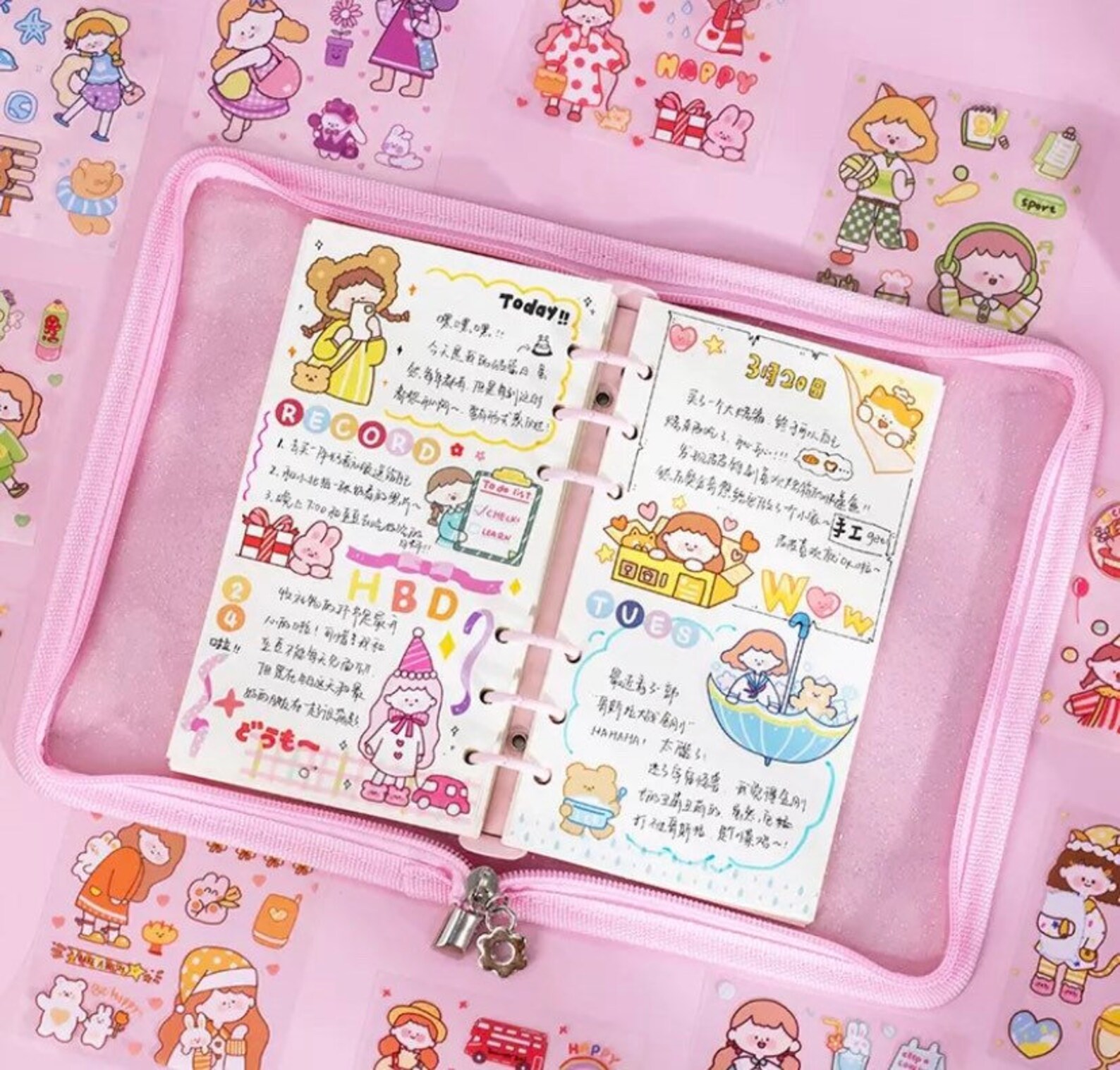 Kawaii Japanese Stationery Stickers / 100pc Etsy