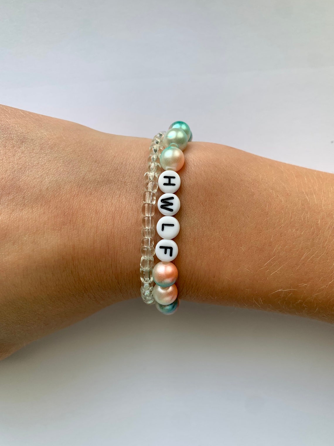 Hwlf/wwjd bubble bead bracelets Etsy