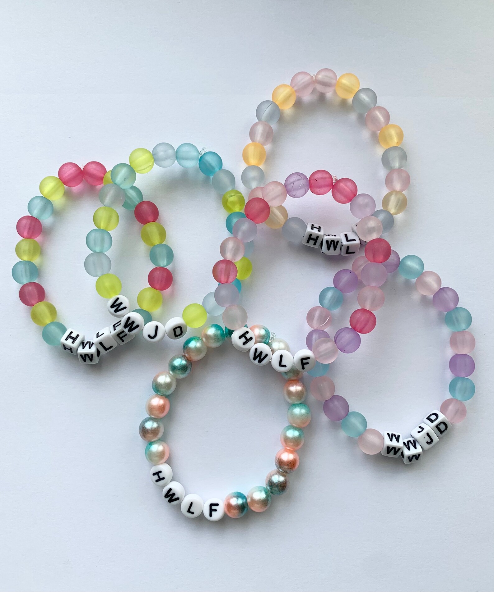 Hwlf/wwjd Bubble Bead Bracelets Etsy
