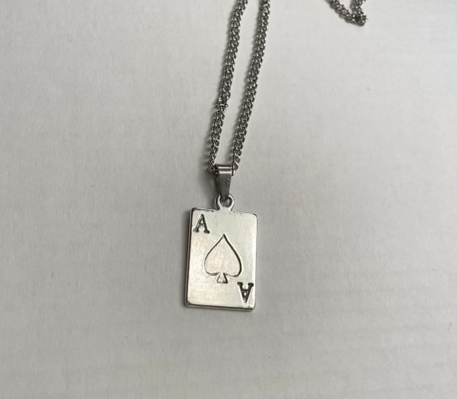 Ace of spades necklace pendant pendant necklace silver Etsy