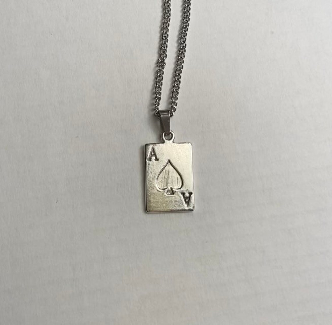 Ace of spades necklace pendant pendant necklace silver Etsy