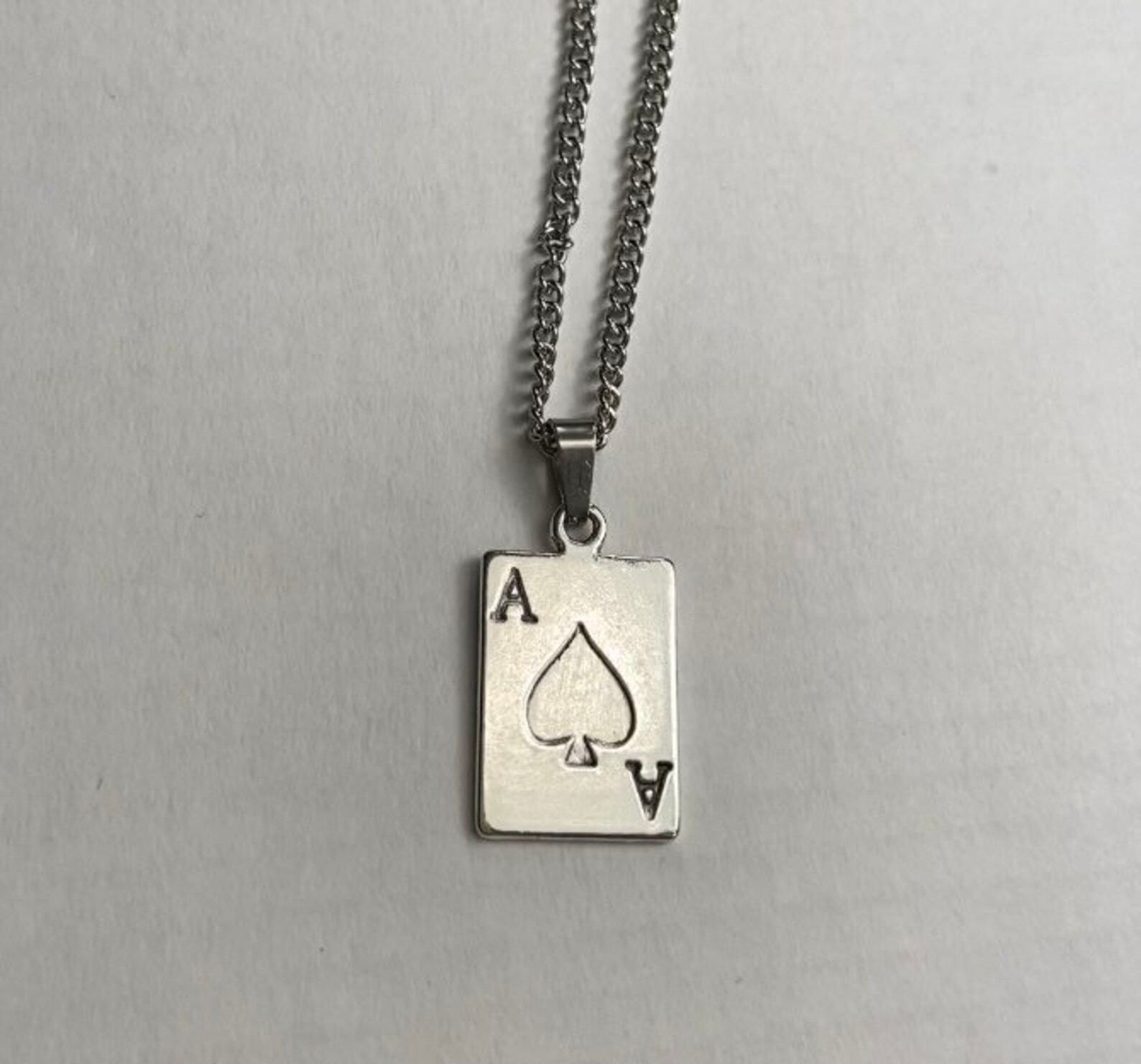 Ace of spades necklace pendant pendant necklace silver Etsy