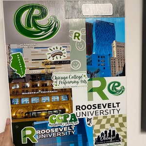 May include: A collage of images featuring the Roosevelt University logo, a building in Chicago, and the text "Chicago College of Performing Arts".
