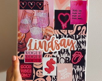 Personalized Collage Art Sign, Custom Sorority Dorm Decor, Birthday Gift