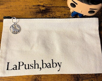La Push, Baby. Twilight Saga New Moon Mini Canvas Bag with howling wolf zipper pull.