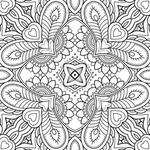 10 Mandala Coloring Pages | Etsy