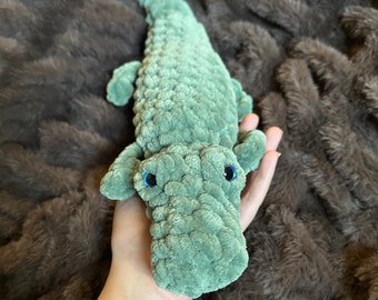 Alligator Crocodile Chunky Plush, Squishy Stress Relievers/Stress Balls, Softest Cuddly Handmade Crocheted Amigurumi Stuffed Animal