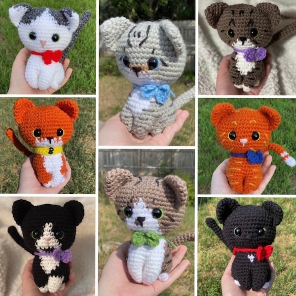 Custom Cat Kitten Handmade Crochet Plush, Soft Cuddly Feline, Cat Replica, Personalized Kitty Cat, Pet Memorial, Cat Stuffed Animal