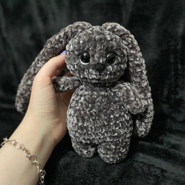 Mini Chubby Velvet Bunny Rabbit, Handmade Plushie, Soft Cuddly Woodland Creature, Stuffed Plush, Baby Nursery Decor, Easter Valentine’s Gift
