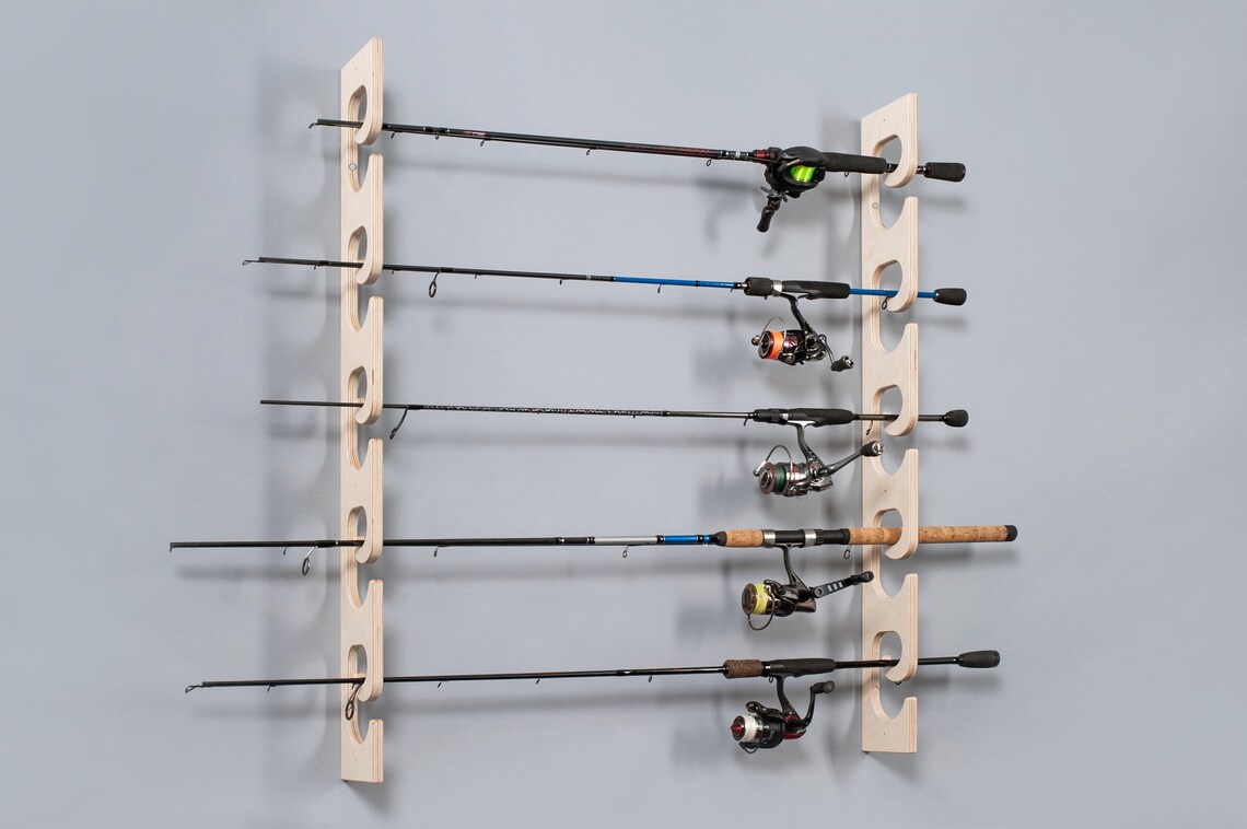 Angelhalter Rutenhalter Wand Rutenhalter - Yak Spirit Kajak Angeln  Angelhalter Holz 5 Ruten